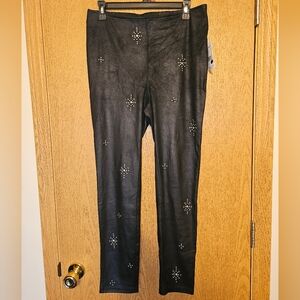 Free People leggings black suade with stude size 26 or Medium
